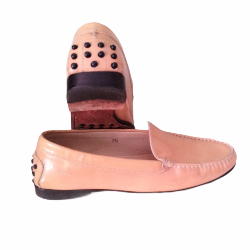 Tod's Driving Loafer Shiny Patent Leather Tan 7.5